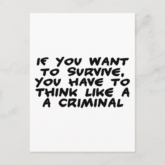 Carte Postale Pensez À Un Criminel (Devant)