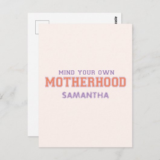 Carte Postale Pensez À Votre Propre Maternité (Devant / Derrière)