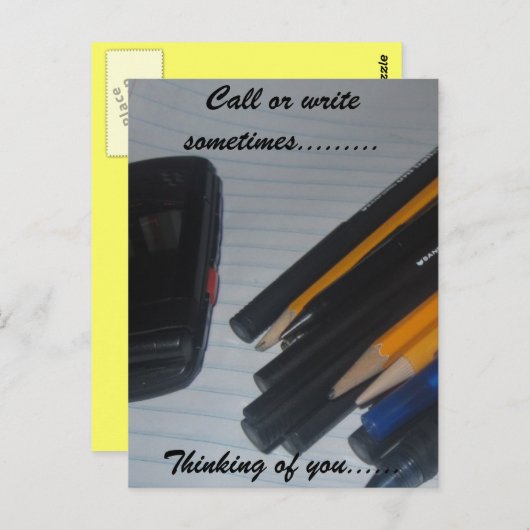 CARTE POSTALE PENSEZ À VOUS (Devant / Derrière)