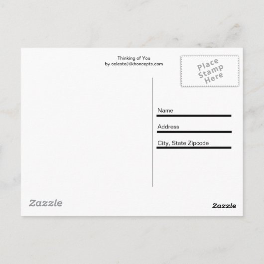 Carte Postale Pensez à vous (Dos)