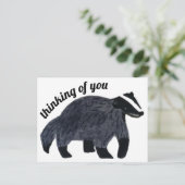Carte Postale Pensez à vous Badger (Debout devant)