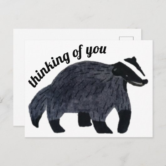 Carte Postale Pensez à vous Badger (Devant / Derrière)