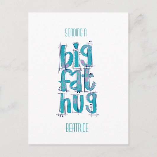 Carte Postale Pensez à vous Big Hugs (Devant)