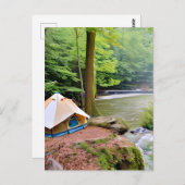 Carte Postale Pensez à vous lors de notre voyage en camp (Devant / Derrière)