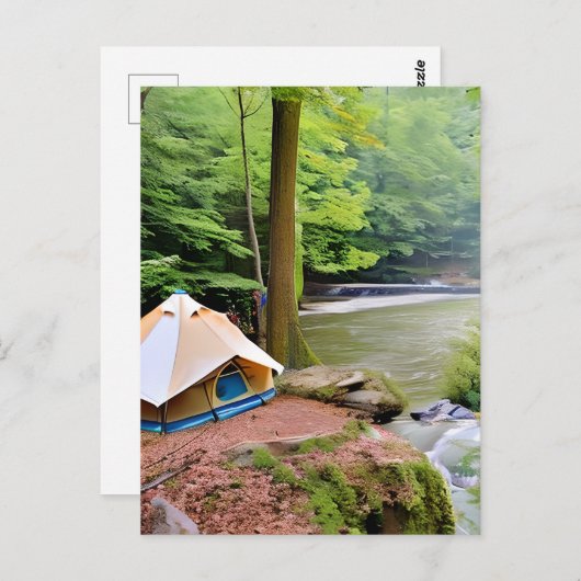 Carte Postale Pensez à vous lors de notre voyage en camp (Devant / Derrière)