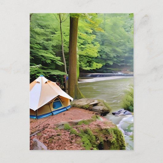 Carte Postale Pensez à vous lors de notre voyage en camp (Devant)