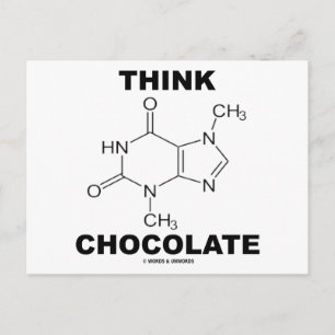 Carte Postale Pensez au chocolat (chimie de la molécule de théob