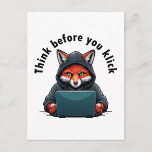 Carte Postale Pensez avant de cliquer - Sécurité informatique