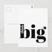 Carte Postale Pensez Gros ! Citation amusante - Typographie auda (Devant / Derrière)