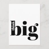 Carte Postale Pensez Gros ! Citation amusante - Typographie auda (Devant)