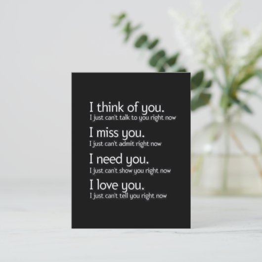 CARTE POSTALE PENSEZ QUE MANS A BESOIN D'AIMER VOUS RELATIONS SO (Debout devant)
