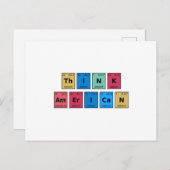 Carte Postale Pensez tableau périodique américain (Devant / Derrière)