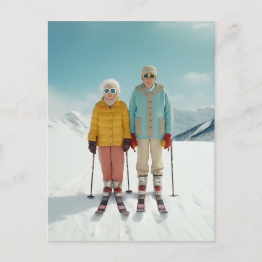 Carte Postale Pensionados Sur Ski (Devant)