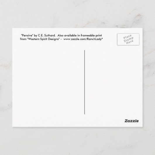Carte postale "Pensive" (Dos)
