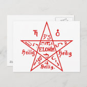 Carte Postale Pentacle du sixième livre de Moïse (Devant / Derrière)