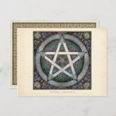 Carte postale Pentacle en réseau argenté (Devant / Derrière)