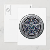 Carte Postale Pentacle féminin de l'Argent Pagan (Devant / Derrière)