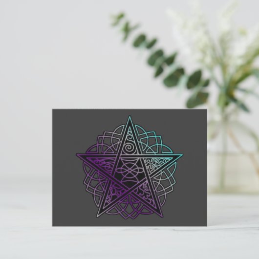 Carte Postale Pentacle pourpre et complexe aqua (Debout devant)