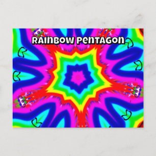 Carte Postale Pentagone Arc-en-ciel (vous pouvez changer les mot