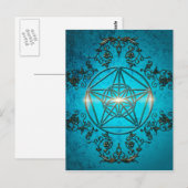 Carte Postale Pentagram, symbole magique. (Devant / Derrière)