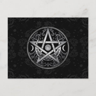 Carte Postale Pentagramme - Argent et Noir