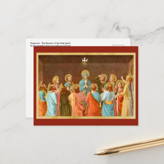 Carte Postale Pentecôte : Descente de l'Esprit Saint (SB 01) (Devant/Arrière en situation)