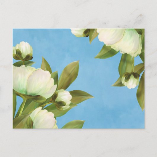 Carte Postale Peonies blanches classiques Bouquet floral (Devant)