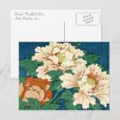 Carte Postale Peonies vintages en bleu (Devant / Derrière)