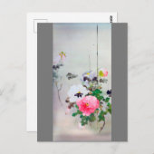 Carte Postale Peony et papillon, Watanabe Seitei (Devant / Derrière)