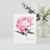 Carte postale Peony Flower Illustration Stylo Dess (Debout devant)