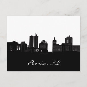 Carte Postale Peoria, Illinois - Noir et blanc