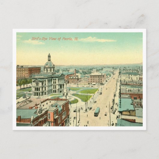 Carte Postale Peoria Illinois vintage Oiseau vue (Devant)