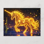 Carte Postale Pépinière or licorne design parties scintillant ar (Devant)