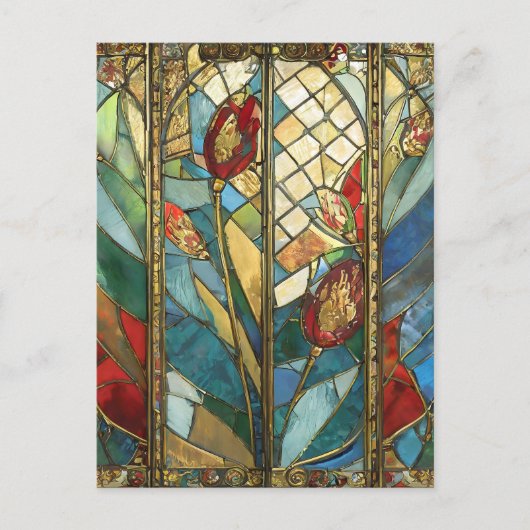 Carte Postale Pépites en chef rouges en verre tendu au lever du (Devant)