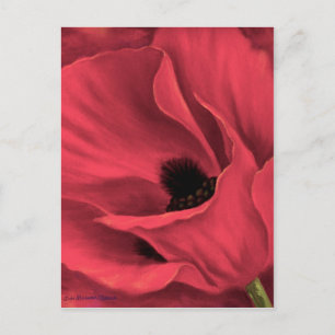 Carte Postale Pépites rouges Peinture d'art à fleurs - Multi