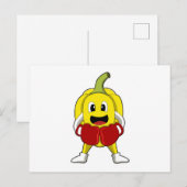 Carte Postale Pepper en boxeur avec gants de boxe (Devant / Derrière)