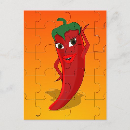 Carte Postale Pepper Rouge Diva Puzzle (Devant)