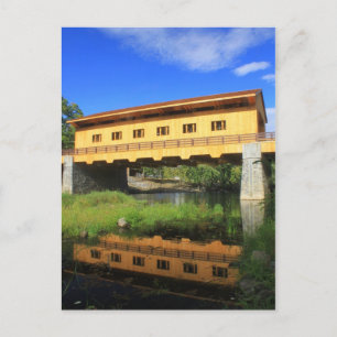 Carte Postale Pepperell MA Nouveau pont couvert Vue de la rivièr