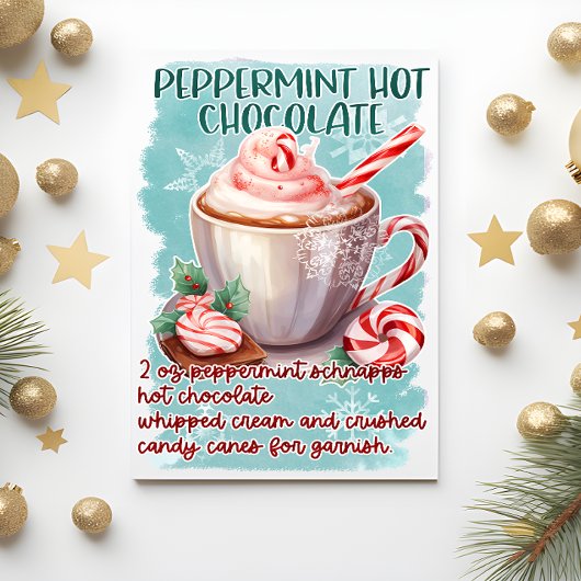Carte Postale Pepperment Hot Chocolate Noël Salutation