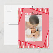 Carte Postale Peppermenthe Arc-en-ciel Photo rose de Noël (Devant / Derrière)