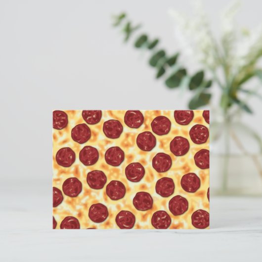 Carte Postale Pepperoni Pizza Motif (Debout devant)