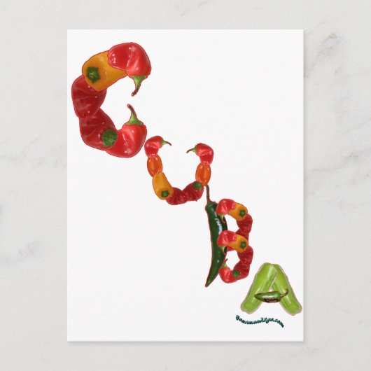 Carte Postale Peppers Chili Cuba (Devant)