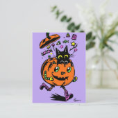 Carte Postale Peppy Citrouille et Kitty Halloween (Debout devant)