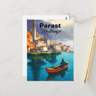 Carte Postale Perast Montenegro Travel Print, Perast Montenegro 