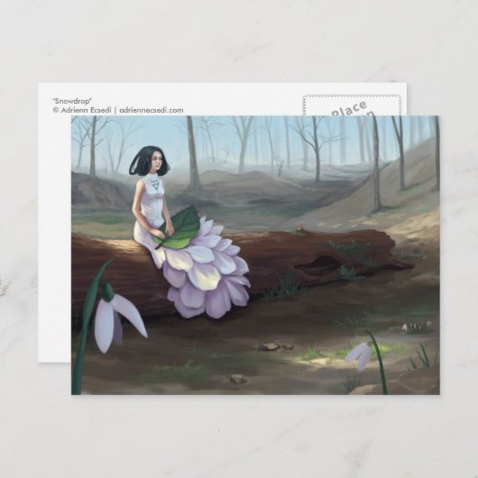 Carte Postale Perce-neige (Devant / Derrière)