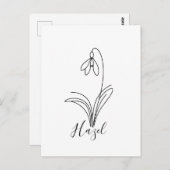 Carte Postale Perce-neige personnalisé de janvier Fleur de naiss (Devant / Derrière)