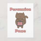 Carte Postale Percussion Posse Chat Drumming Mignon (Devant)