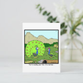 Carte Postale Perdre votre temps : Peacock Cartoon (Debout devant)