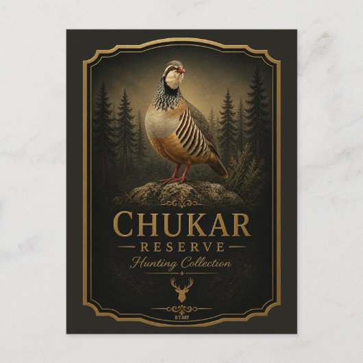 Carte Postale Perdrix Chukar ,Art (Devant)