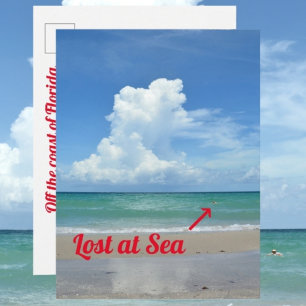 Carte Postale Perdu en mer Plage de Floride Photographie drôle